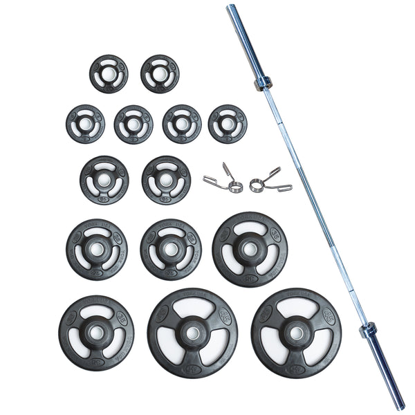 Iso-Grip Rubber-Encased Steel Olympic Plate Set (300LB)